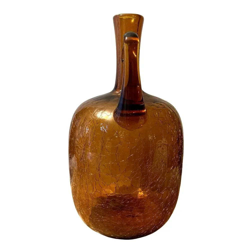 Vintage Blenko 6526 Amber Honey Glass Jug Joel Myers 14.25